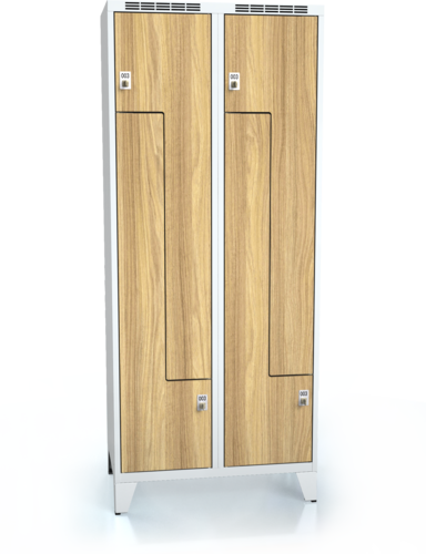 Cloakroom locker Z-shaped doors ALDERA with feet 1920 x 800 x 500